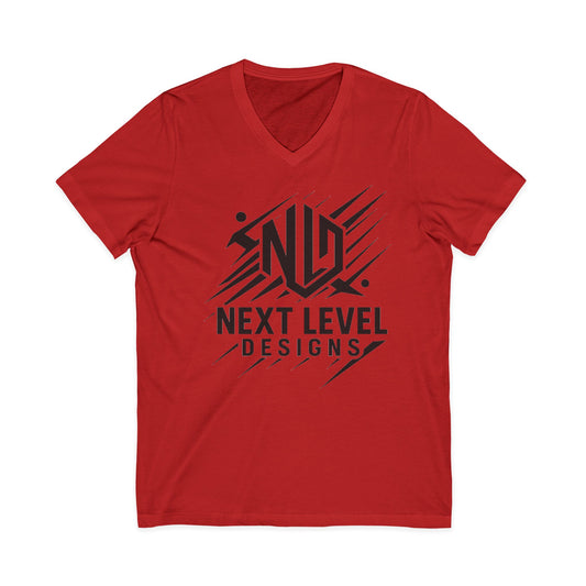 Next Level V-Neck Tee, Black Logo