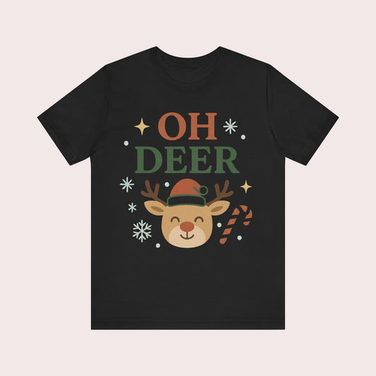 Oh Deer Reindeer Christmas Tee — Cute Holiday Kids & Adult Shirt