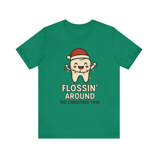 'Flossin' Around the Christmas Tree' Short Sleeve T-shirt