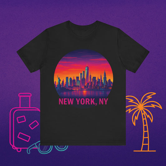 New York, NY Sunset Skyline T-Shirt