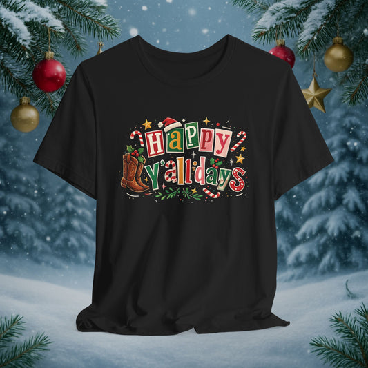 Happy Y'allidays Christmas Tee