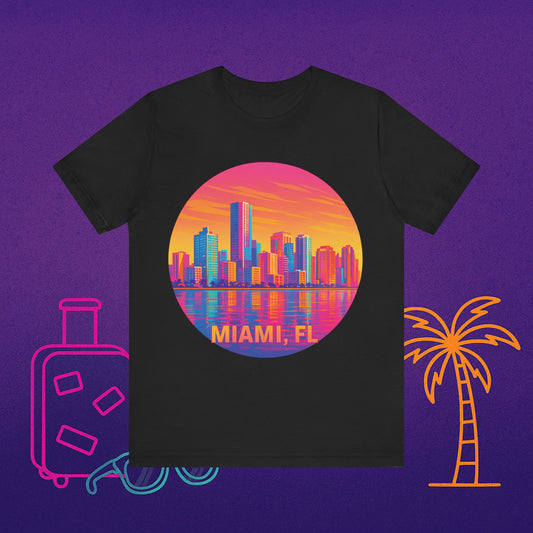 Miami, FL Retro Sunset Tee