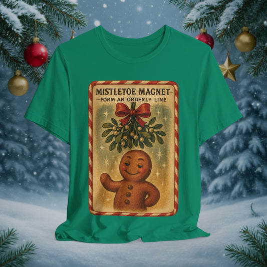 Vintage Mistletoe Magnet Gingerbread Christmas Tee