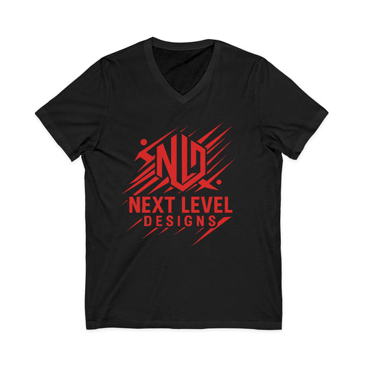 Next Level Designs V-Neck Tee - Red Logo