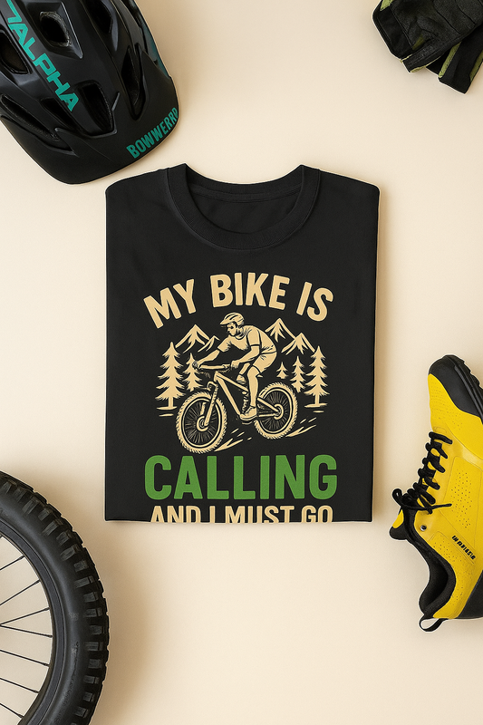 My Bike Is Calling T‑Shirt — Mountain Biking Graphic Tee