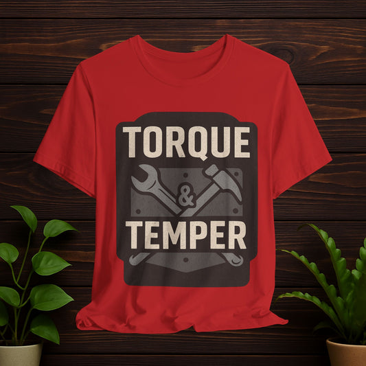 Torque & Temper Mechanic T‑Shirt — Wrench and Hammer Workshop Tee