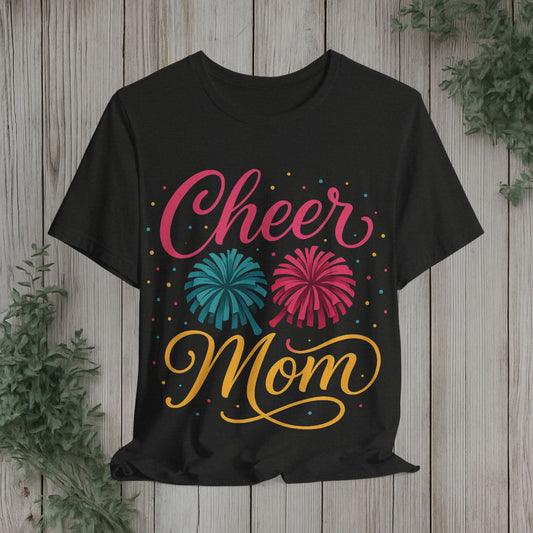 Cheer Mom T-Shirt — Pom-Pom Cheerleading Mom Tee