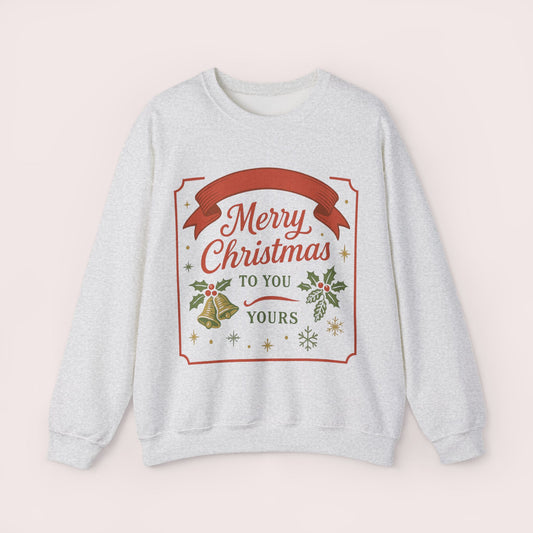 Merry Christmas Crewneck Sweatshirt — Holiday Festive Graphic Pullover