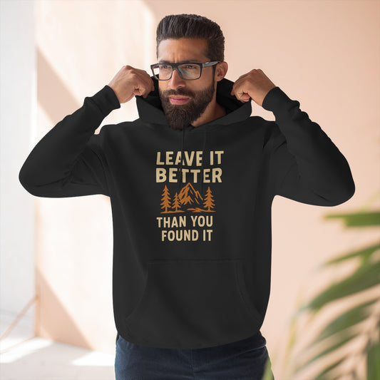 Leave It Better Fleece Hoodie for Nature Lovers