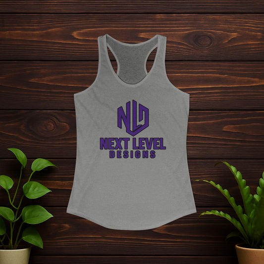 Women's NLD Ideal Racerback Tank, Purple Logo