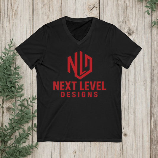 Mens NLD V-Neck, Red Logo