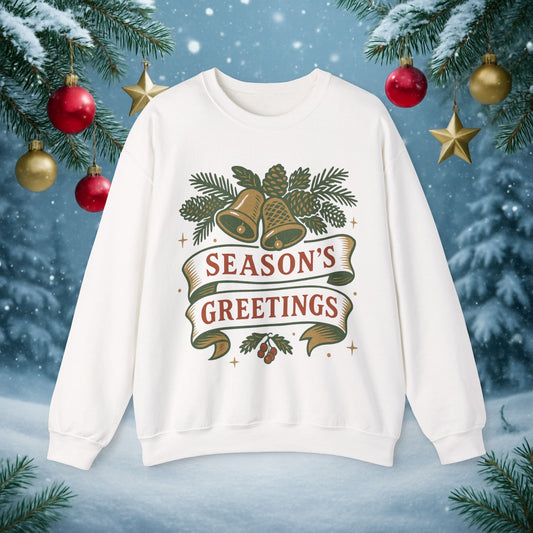 Season’s Greetings Bell Holiday Crewneck Sweatshirt