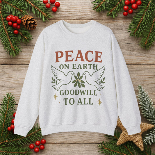 'Peace on Earth, Goodwill to All' Holiday Pullover