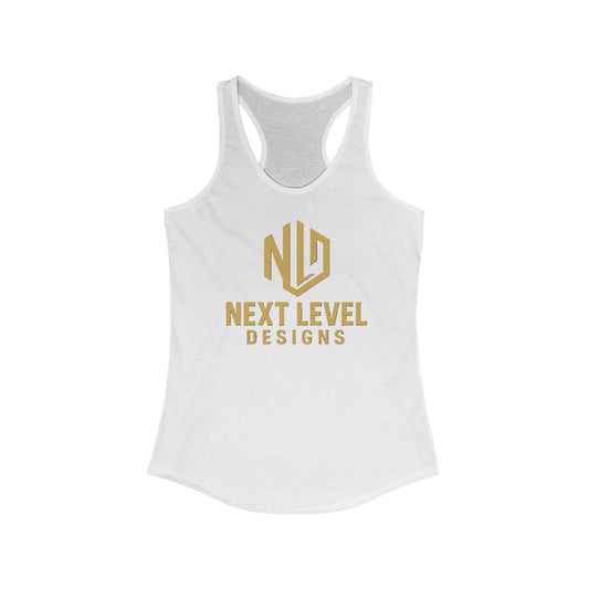 Women's NLD Ideal Racerback Tank, Gold Logo