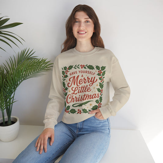 Merry Little Christmas Sweatshirt – Festive Holly Crewneck